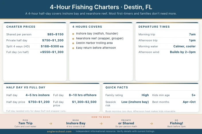 Best 4-Hour Fishing Charters in Destin: What the Shortest Trip Gets You
