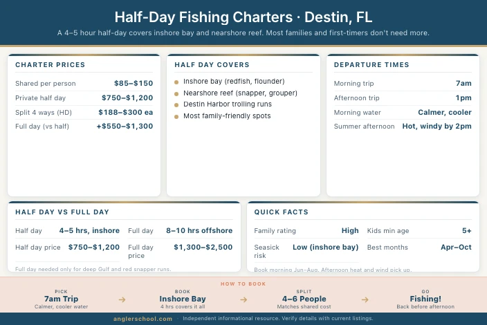 Best Half-Day Fishing Charters in Destin: What You Actually Get