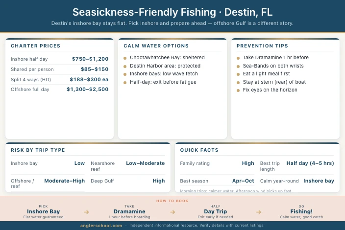 Seasickness-Friendly Fishing Trips in Destin: What to Book and What to Avoid
