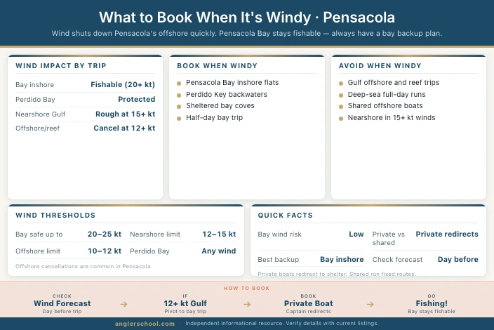 What to Book When It's Windy in Pensacola: Bay Trips, Fallbacks & When to Reschedule